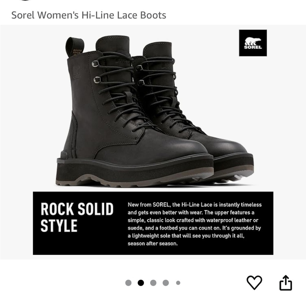 Sorel Women's Black Hi-Line Lace Boots